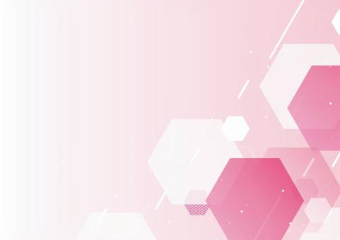 ピンク色の六角形のビジネスイメージ素材