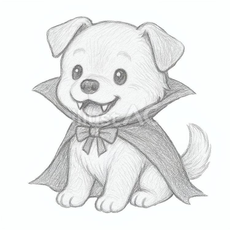吸血鬼の仮装（モノクロシリーズ） ハロウィン,牙,蝶ネクタイのイラスト素材