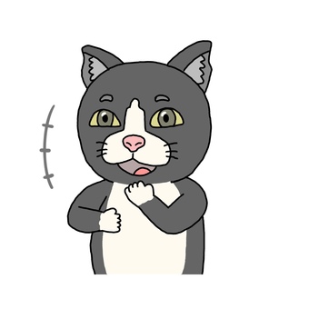 笑う猫 猫,動物,笑う,笑顔,うれしい,ハッピー,楽しいのイラスト素材