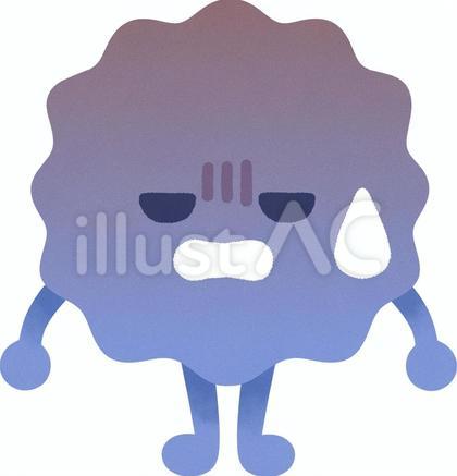元気がない菌のキャラクター(青)