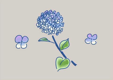 手描きの紫陽花イラスト 紫陽花,あじさい,花,初夏,梅雨,6月,植物,水彩風,手描き,イラスト素材のイラスト素材