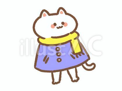 コートを着たねこ