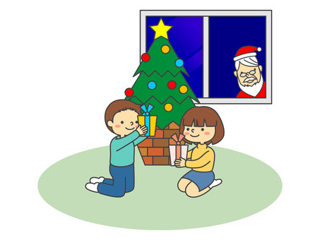 Illustration, christmas, run in the middle of the year, winter, JPG, PNG and AI