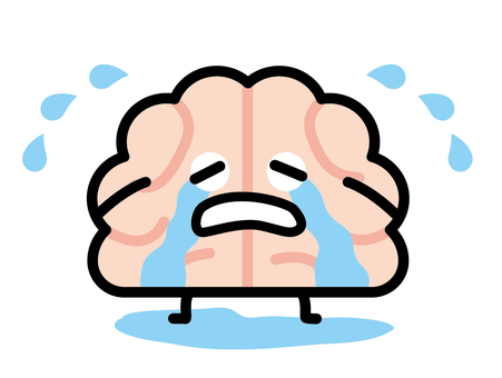 Illustration, grief, brain, tears, 