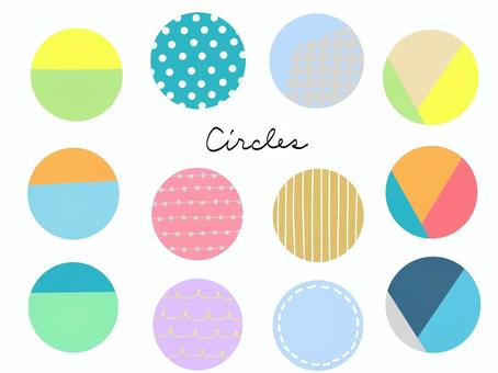 Various round patterns Hand-painted, pill, circle, icon, JPG and PNG