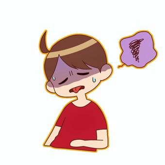 ぐったりしている ぐったり,表情,感情,状態,体調,人間のイラスト素材