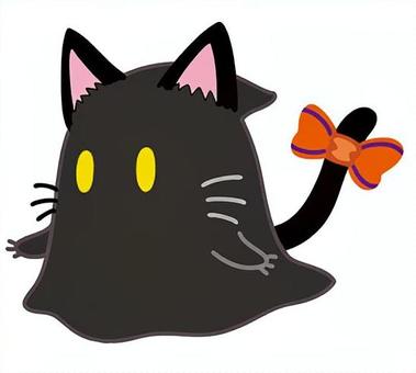 黒猫の仮装をするおばけ ハロウィン,おばけ,オバケ,かわいい,秋,シンプル,可愛い,10月,イベント,子供向けのイラスト素材