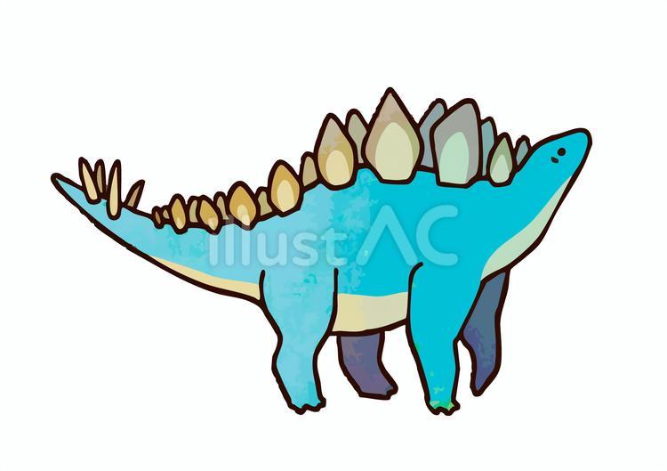 手描き　ゆるいステゴサウルス 恐竜,ステゴサウルス,パステルカラーのイラスト素材