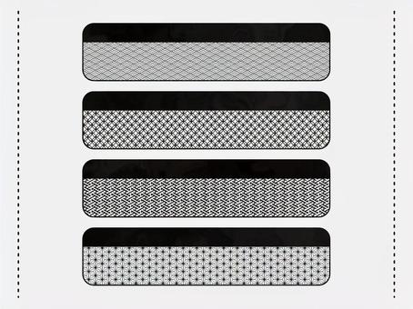 和柄とマーブルのモノクロバナーセット マーブル,バナー,セット,見出し,フレーム,和柄,抽象,モノクロ,黒,グレーのイラスト素材