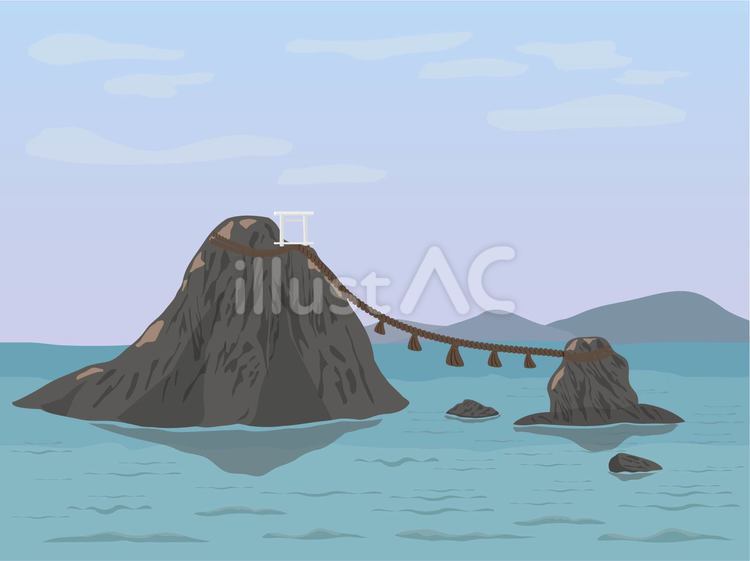 伊勢の夫婦岩 夫婦岩,岩,二見浦のイラスト素材