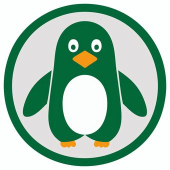 ペンギンのアイコン 緑 ペンギン,動物,生き物,鳥,かわいい,ペット,アニマル,動物園,水族館,野生生物のイラスト素材
