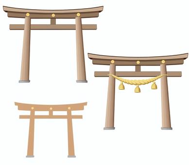 明治神宮鳥居　リアル３種 鳥居,リアル,神社,明治神宮,木造り,初詣のイラスト素材