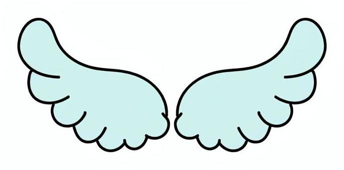 薄い水色の羽 羽,羽根,翼,天使,鳥,羽ばたく,妖精,ウィッシュコア,水色のイラスト素材