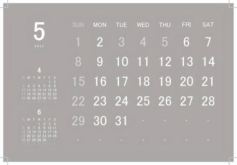 2022 Monthly Desktop Calendar May, , JPG, PNG and AI