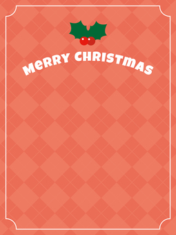 クリスマス背景_赤のアーガイル_縦 クリスマス,冬,12月,祝日,縦,イベント,年末,アーガイル,チェック柄,ヒイラギのイラスト素材