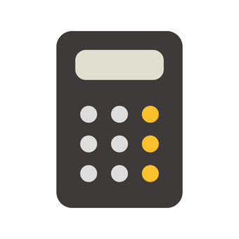 電卓のアイコン（黒/丸ボタン9個） 電卓,計算機,アイコン,黒,モノクロ,フラットデザイン,ピクトグラム,シンボル,マーク,角丸のイラスト素材