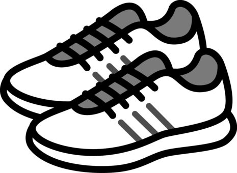 グレーの室内運動靴です。 室内,運動靴,シンプル,靴,トレーニング,シューズ,スニーカー,フィットネス,スポーツ,インドアのイラスト素材