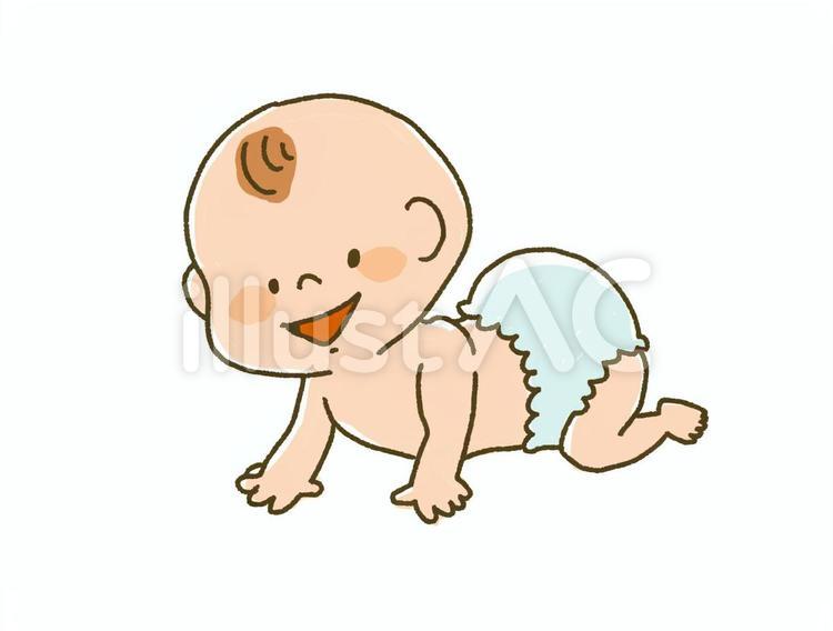 赤ちゃん・ハイハイ 赤ちゃん,かわいい,ハイハイのイラスト素材