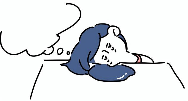 かなり落ち込む女性 女性,落ち込む,ショック,悲しい,涙,人物,線画,シンプル,手書き,ゆるいのイラスト素材