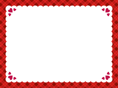 チェックのメッセージフレーム_赤