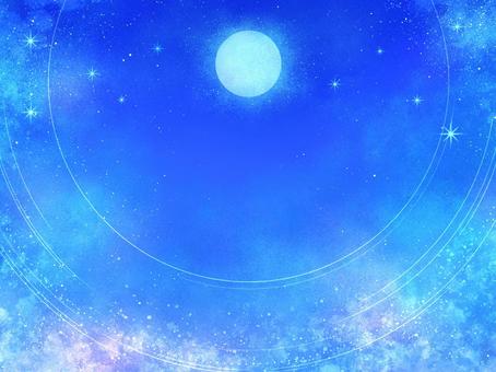 円環のベールⅡ満ち欠けの環【4】 ゆめかわ,メルヘンチック,かわいい,満月,星,宇宙,web素材,ヒーリング,スピリチュアル,空のイラスト素材