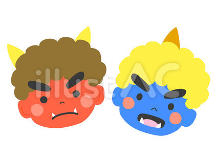 赤鬼と青鬼 怒った顔