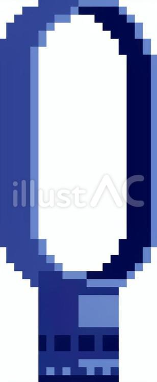 ドット絵の青のタワー型羽なし扇風機です。 ドット絵,羽なし,扇風機のイラスト素材