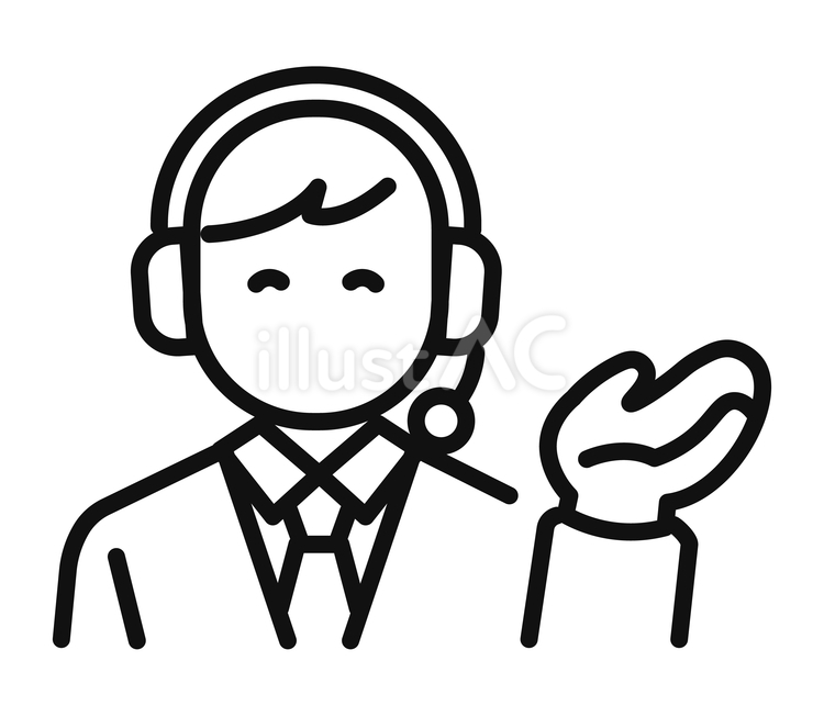 笑顔で案内をする男性オペレーター 人物,ビジネス,人のイラスト素材