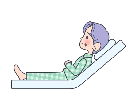 ファーラー肢位 ベッド,背もたれ,マット,ベッドアップ,ファーラー肢位,ファウラー肢位,褥瘡,床ずれ,ギャッジアップ,ギャッジベッドのイラスト素材