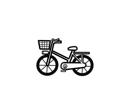 自転車(モノクロ) 自転車,交通安全,安全運転,チャリ,モノクロ,白黒のイラスト素材