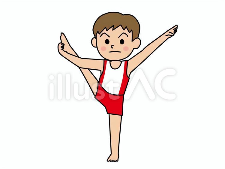 体操でポーズを決める男の子 体操,体操競技,男の子のイラスト素材