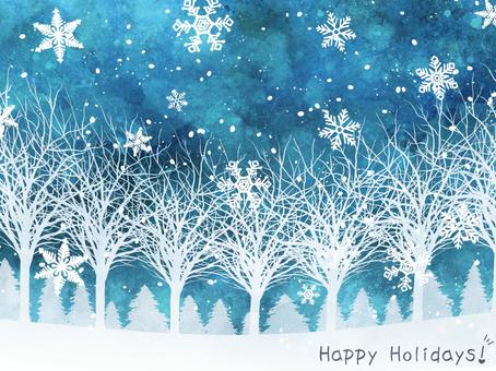 Winter greeting card with dust, , JPG