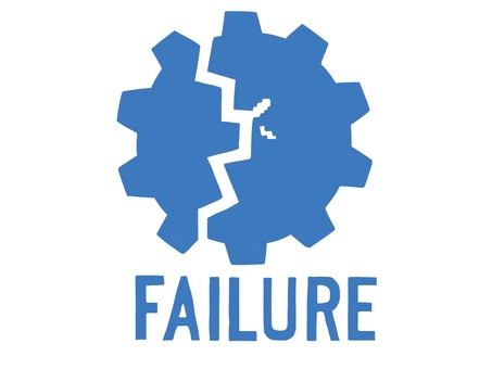 失敗マーク〜FAILURE・青〜 失敗,マーク,アイコン,ロゴ,歯車,イラスト,透過,ミス,failure,フラットカラーのイラスト素材