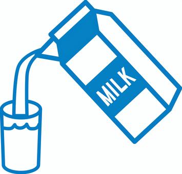 牛乳注ぐ 牛乳,コップ,注ぐ,パック,栄養,カルシウム,タンパク質,デフォルメ,線,青のイラスト素材