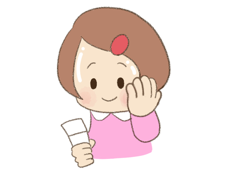 クリームをぬる女の子 視覚支援,お支度ボード,絵カード,スケジュール,子ども,日焼け止め,保湿クリームのイラスト素材