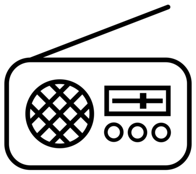 ラジオのアイコン 黒 ラジオ,アイコン,am,fm,防災,放送,家電,電化製品,電波,受信機のイラスト素材