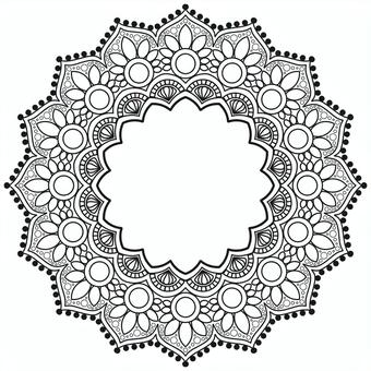 Illustration, mandala, frame, oriental, 