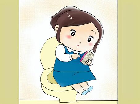 トイレでスマホを見る, , JPG