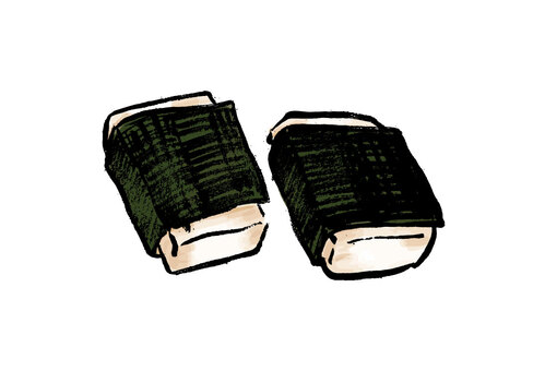 海苔餅のイラスト 海苔,のり,餅,お餅,日本,文化,伝統,食,食べ物,主食のイラスト素材