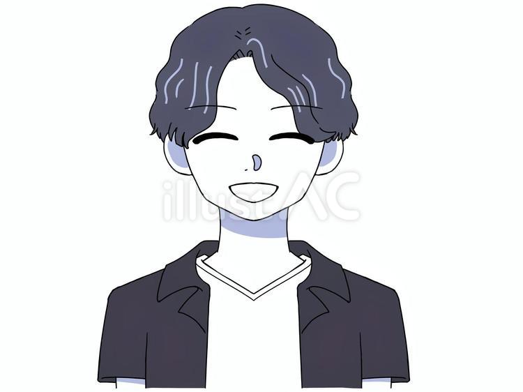 男性　喜怒哀楽　楽 男性,喜怒哀楽,人物のイラスト素材
