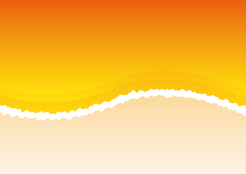 夕暮れの海辺の背景素材 夏,海,波,砂浜,夕暮れ,自然,背景のイラスト素材