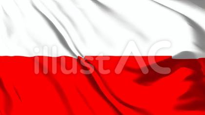 ポーランドの国旗がはためいています。