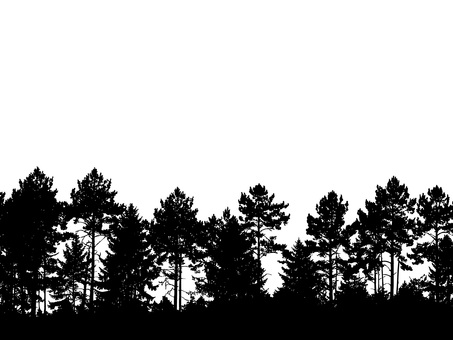 森と林の木々、樹木のシルエット素材 森,林,森林,山,自然,樹木,木々,景色,環境,郊外のイラスト素材