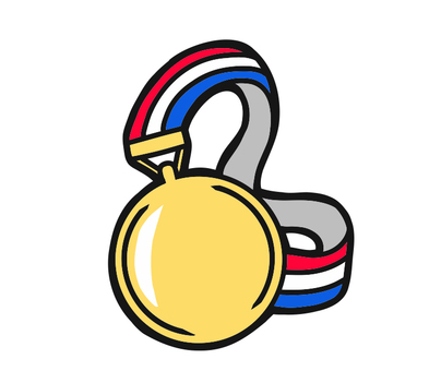 Illustration, a medal, gold, gold medal, 