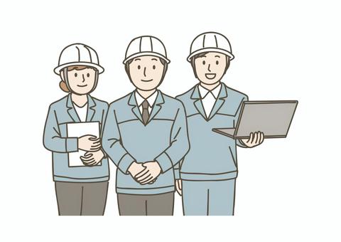 建設会社のビジネスチーム ビジネス,建設,会社員,作業員,エンジニア,技術者,現場監督,建設業,建築,工事のイラスト素材