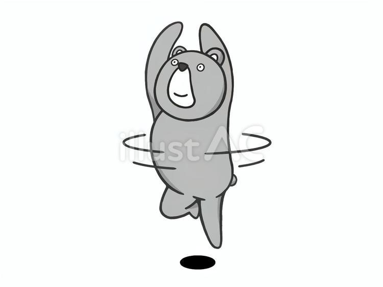 ダンスを踊る動物の可愛い熊(くま) 熊,動物,ポーズのイラスト素材