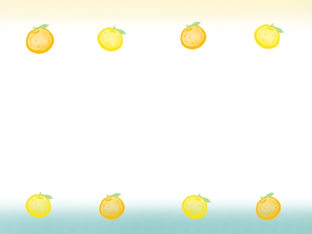 柚子のフレーム ゆず,フレーム,黄色,オレンジ,冬至,12月,背景,壁紙,柑橘類,食べ物のイラスト素材