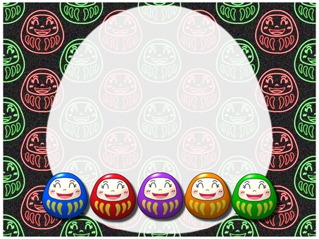 ダルマのフレ−ム ネオン