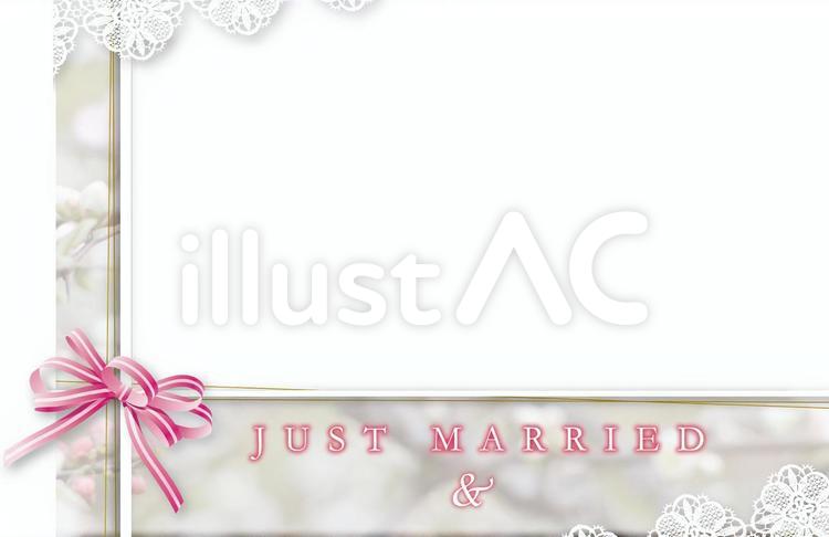 JUST MARRIEDフォトフレームA just,married,フォトフレームのイラスト素材