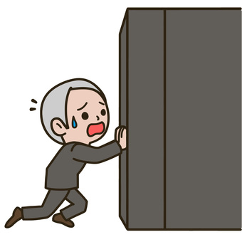 押しつぶされる人 壁,押す,重圧,苦悩,絶望,挫折,疲労,限界,ストレス,苦しいのイラスト素材